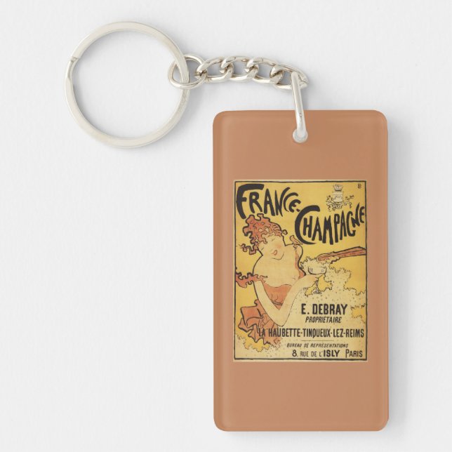 E. Debray Champagne Advertisement Poster Keychain (Front)