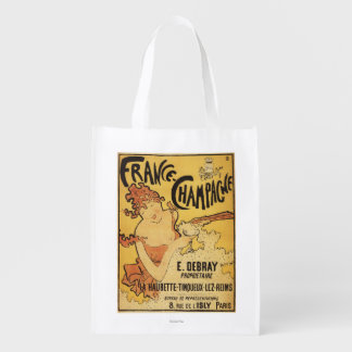 E. Debray Champagne Advertisement Poster Reusable Grocery Bag