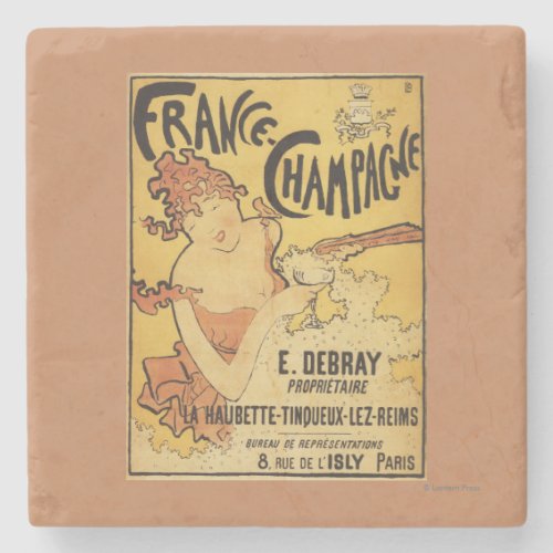 E Debray Champagne Advertisement Poster Stone Coaster