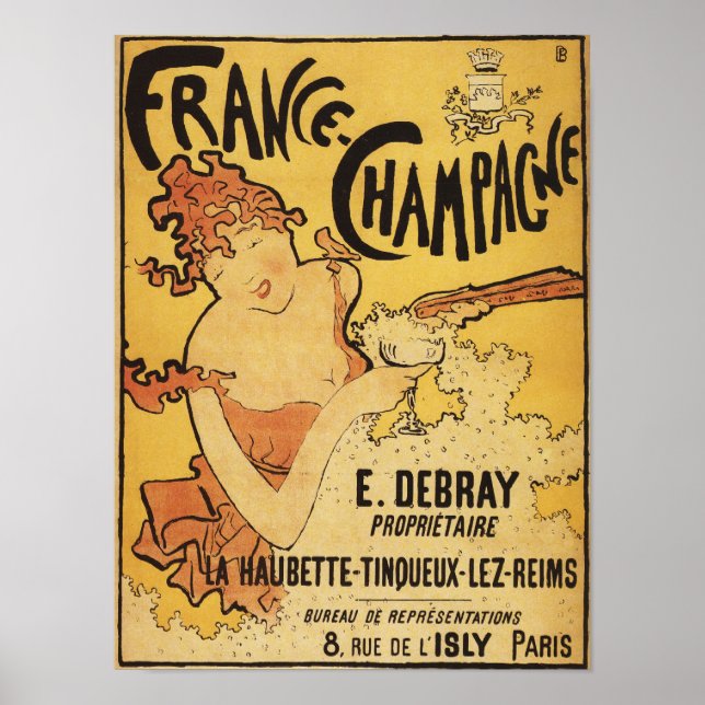 E. Debray Champagne Advertising Poster (Front)