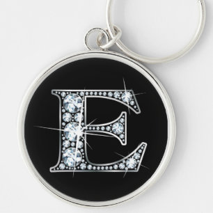 "E" Diamond Bling Keychain