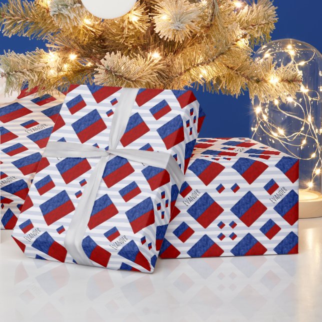 E Echo Nautical Signal Flag | Maritime Code Wrapping Paper (Holidays)