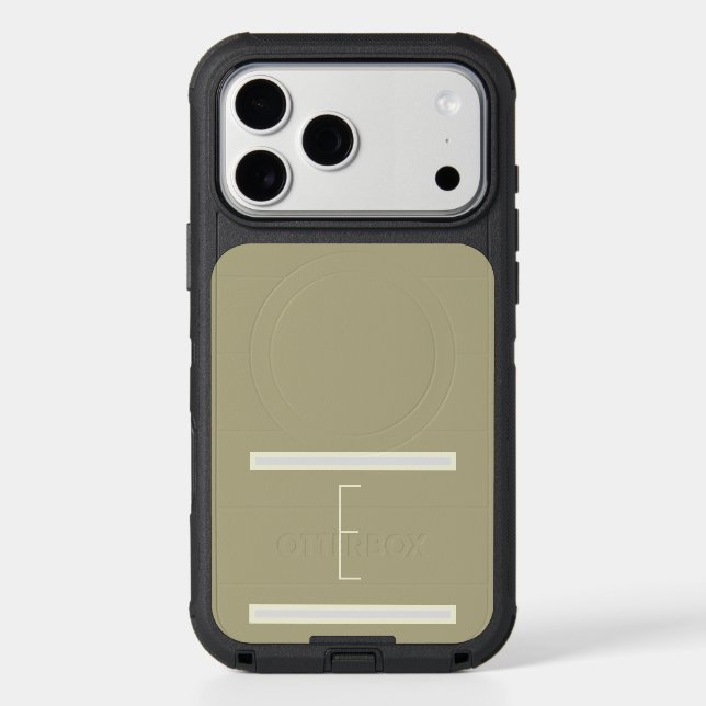 E | Elevated Essence — Sage Green & White Script  Otterbox iPhone Case (Back)