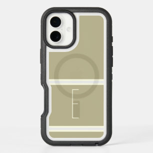 E Elevated Essence — Sage Green & White Script iPhone 16 Plus Case