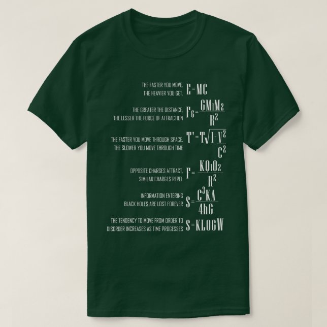 E Equals MC Squared  Relativity  T-Shirt (Design Front)