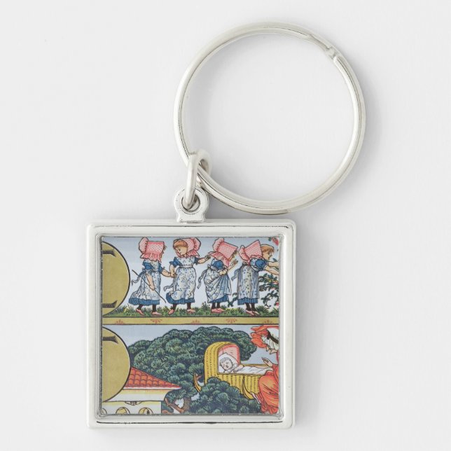 E-F,from an Alphabet based on Nursery Rhymes Keychain (Front)