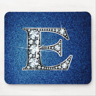 E Faux-"Diamond Bling" on Denim Mousepad