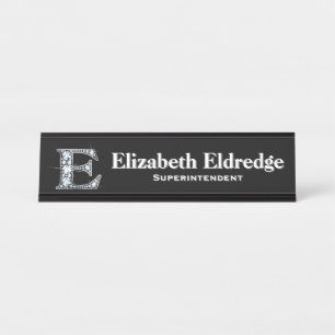 E Faux Diamond Desk Nameplate