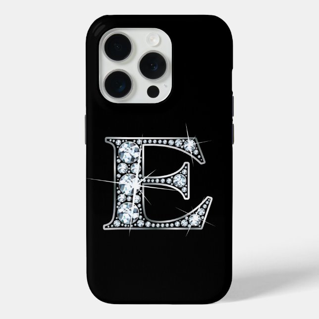 E Faux Diamond Monogram Case-Mate iPhone Case (Back)