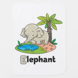 E For Elephant Stroller Blanket