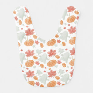 e Ghost & Pumpkin Fall Baby Bib – Soft Autumn Wate
