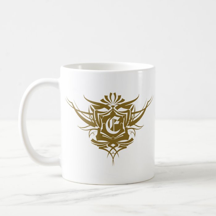 E gold Gothic Tattoo Coffee Mugs