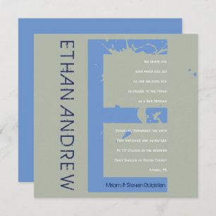 E Initial Collection Bar Bat Mitzvah Invitation