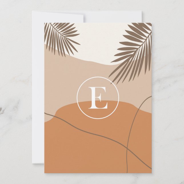 E - Initial Monogram Letter E Abstract Design Invitation (Front)