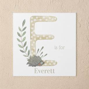 E is for Custom Name Animal Letter Art