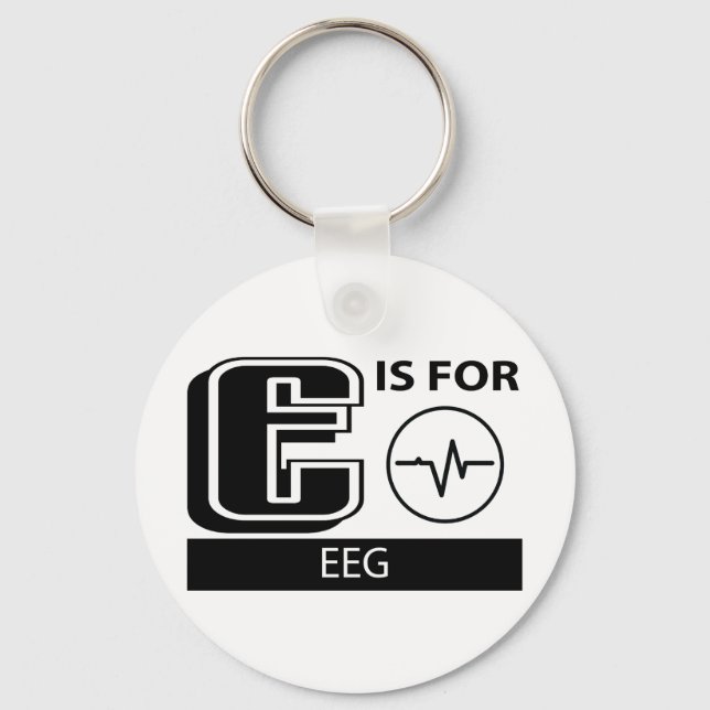 E Is For EEG Keychain (Front)