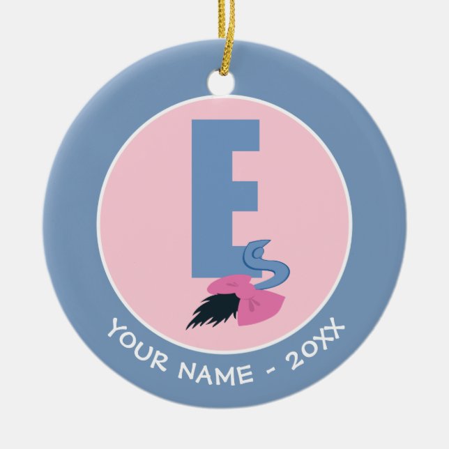 E is for Eeyore | Add Your Name Ceramic Ornament (Front)
