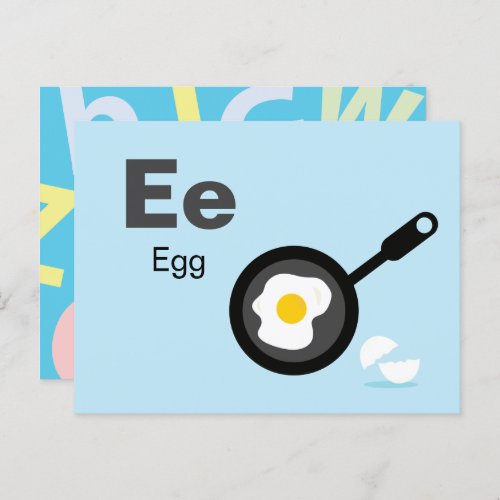 E is for Egg _ Alphabet Flash Card