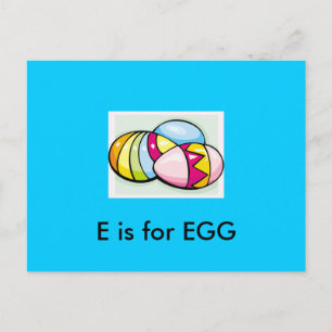 "E" is for Egg Alphabet Flashcard Postcard