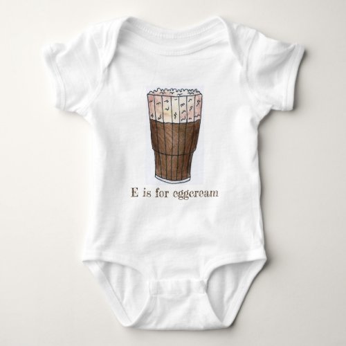 E is for Eggcream Classic NYC Chocolate Egg Cream Baby Bodysuit