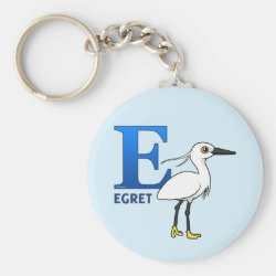 E is for Egret Basic Button Keychain