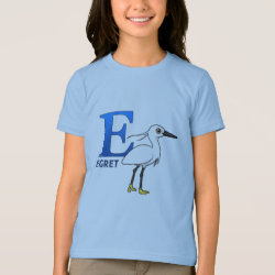 E is for Egret Girls' American Apparel Fine Jersey T-Shirt