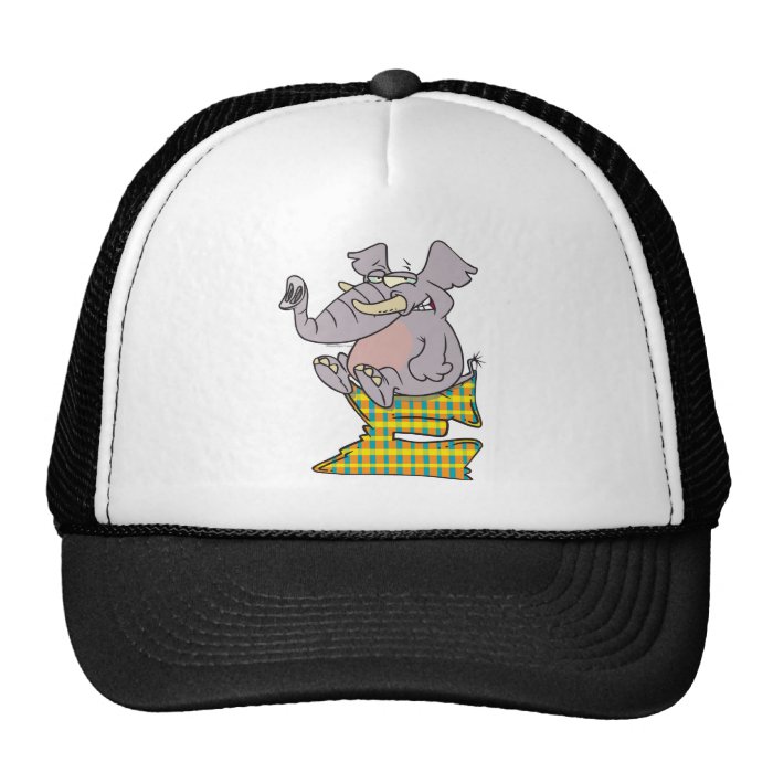 E is for elephant abc letter cartoon hats