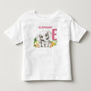 E is for Elephant Alphabet Kids Toddler T-shirt
