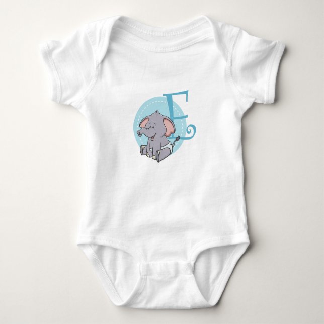 E is for Elephant Baby Bodysuit (Front)