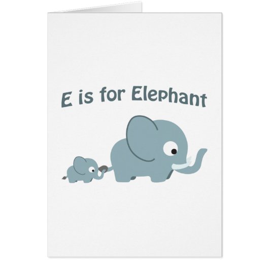 E is for Elephant Cards (Front)