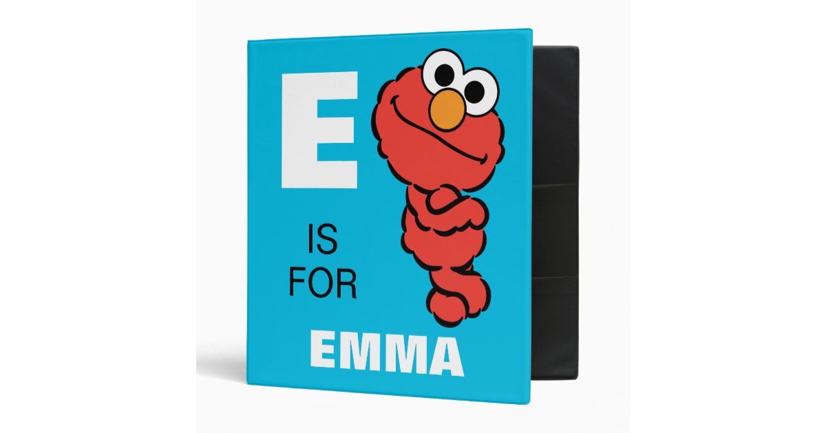 E is for Elmo | Add Your Name 3 Ring Binder | Zazzle