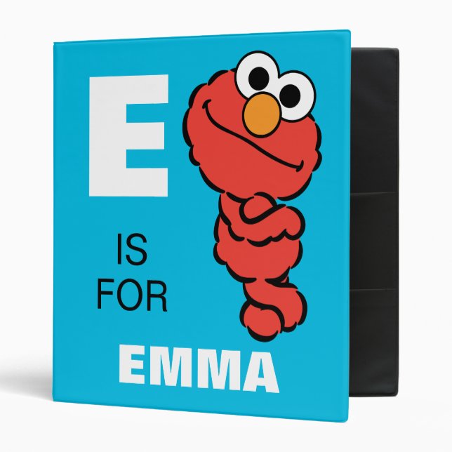 E is for Elmo | Add Your Name 3 Ring Binder (Front/Inside)