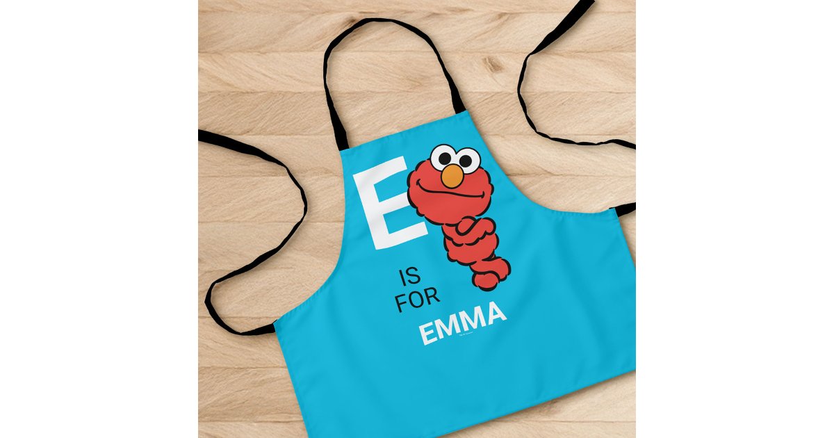 E is for Elmo | Add Your Name Apron | Zazzle