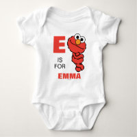 E is for Elmo | Add Your Name Baby Bodysuit