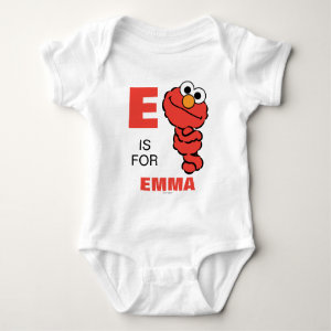 E is for Elmo | Add Your Name Baby Bodysuit