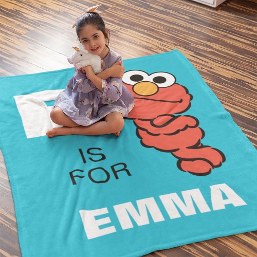 E is for Elmo  Add Your Name Fleece Blanket
