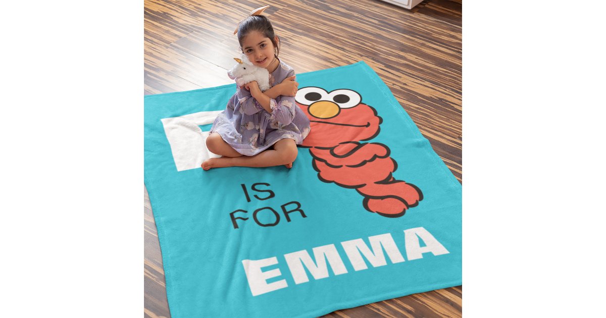 E is for Elmo | Add Your Name Fleece Blanket | Zazzle