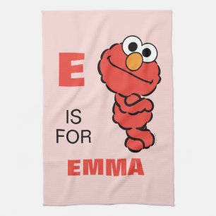 E is for Elmo   Add Your Name Kitchen Towel