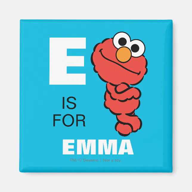 E is for Elmo | Add Your Name Magnet | Zazzle