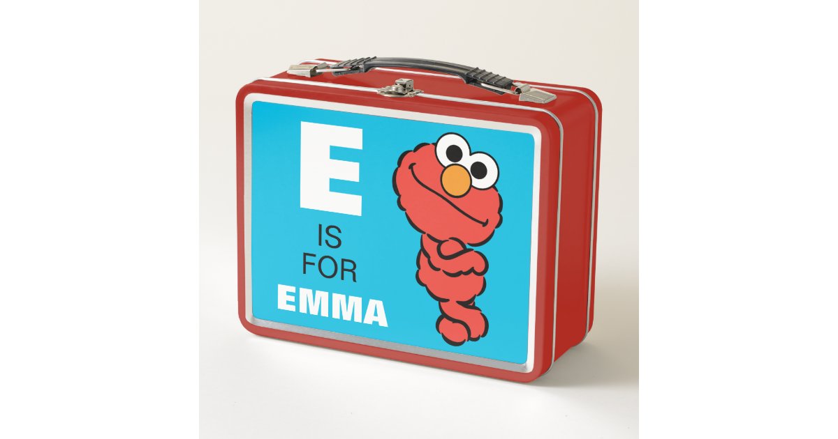 E is for Elmo | Add Your Name Metal Lunch Box | Zazzle