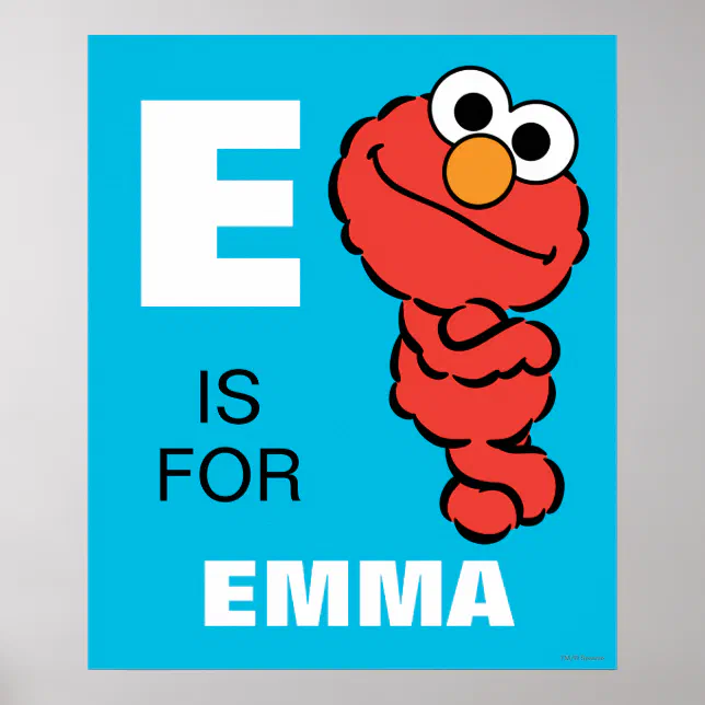 E is for Elmo | Add Your Name Poster | Zazzle