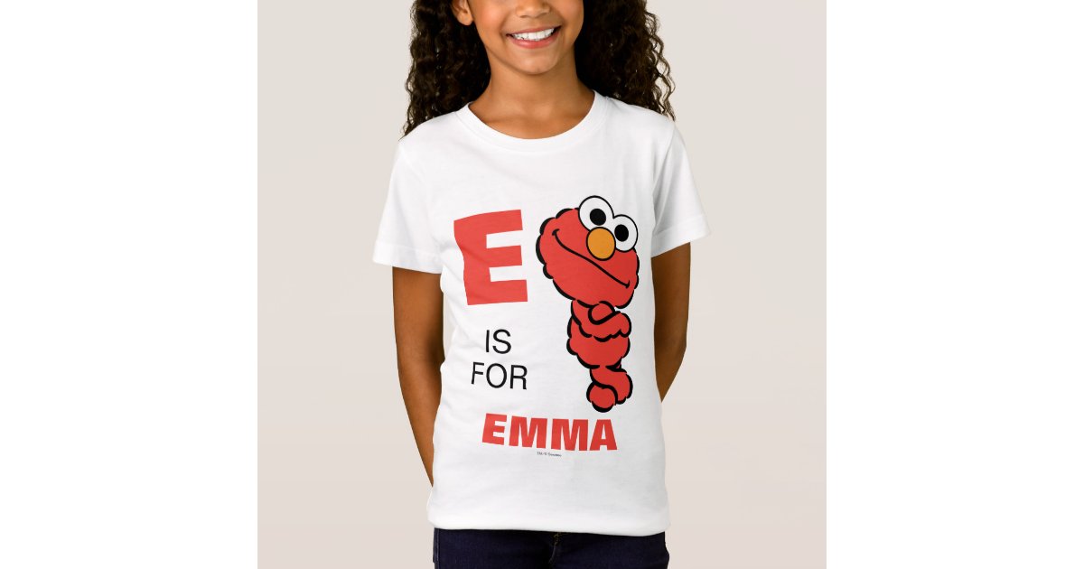 E is for Elmo | Add Your Name T-Shirt | Zazzle