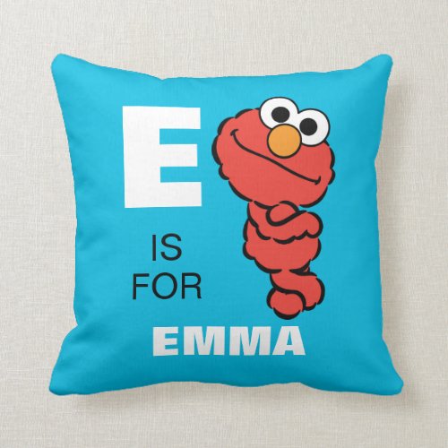 E is for Elmo | Add Your Name Throw Pillow