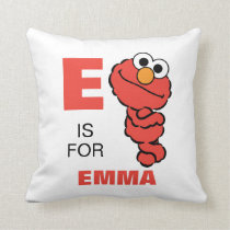 E is for Elmo | Add Your Name Throw Pillow