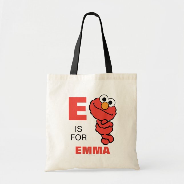 E is for Elmo | Add Your Name Tote Bag (Front)