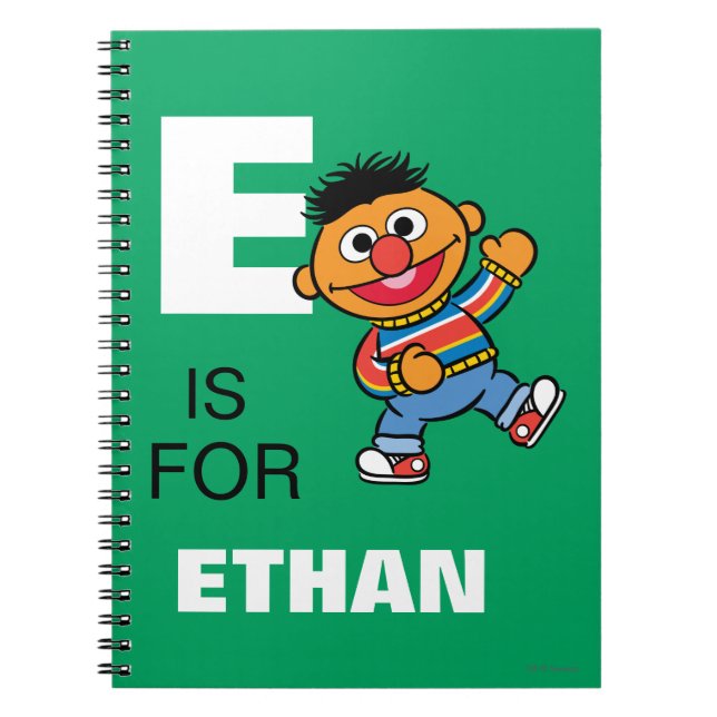 E is for Ernie | Add Your Name Notebook (Front)