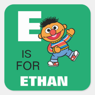 E is for Ernie Add Your Name Square Sticker