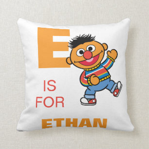 E is for Ernie Add Your Name Throw Pillow