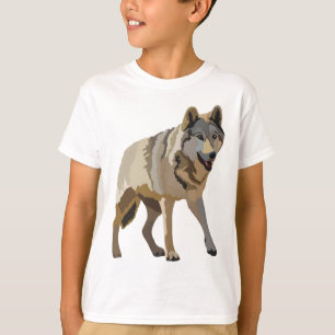 E is for Eurasian Wolf .Wolf Illustration Majestic T-Shirt