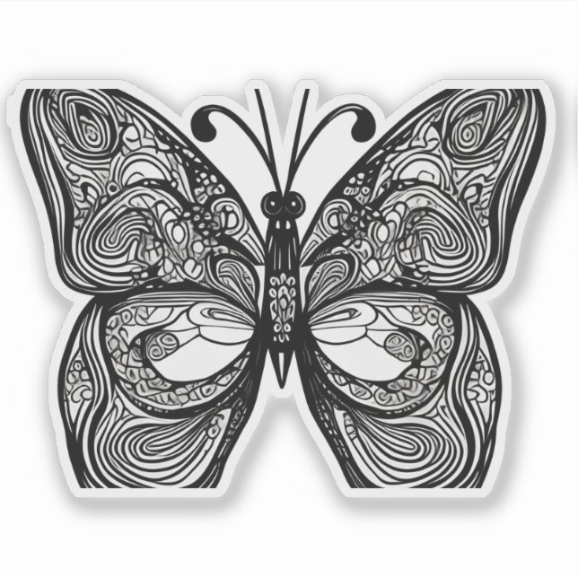 E.J. Gold Butterfly Removable Vinyl Sticker (Front)